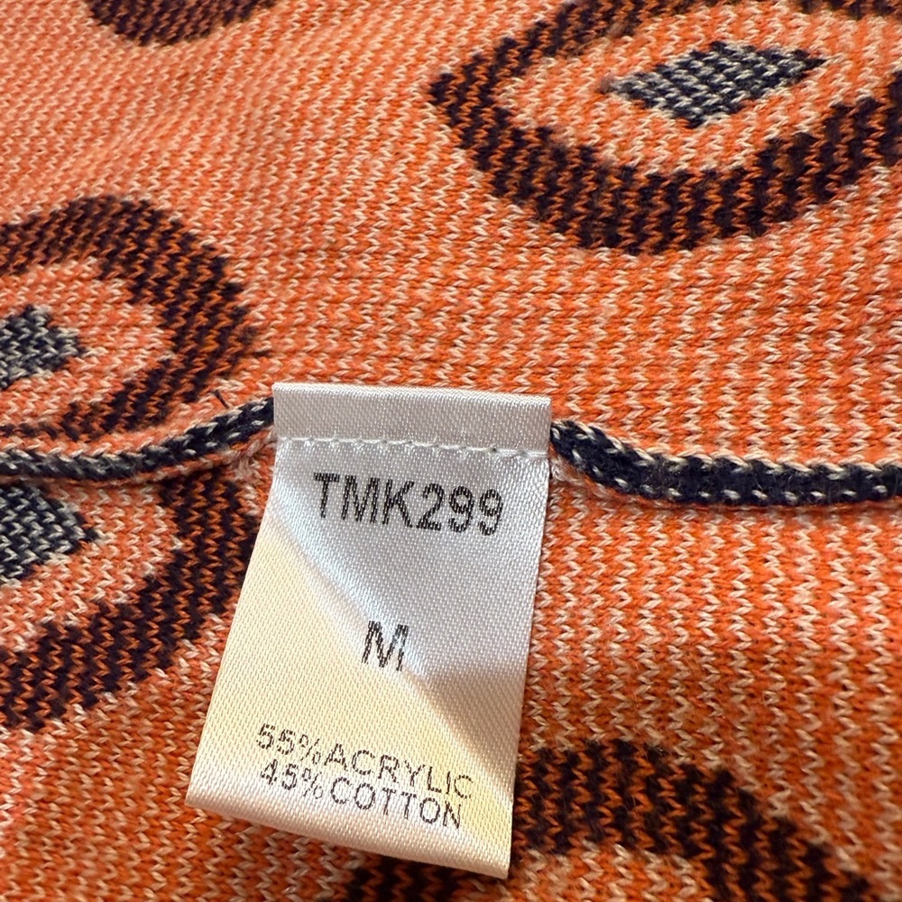 THML Blue and Cream Cardigan with Geometric Pattern Size M - Picture 5 of 6